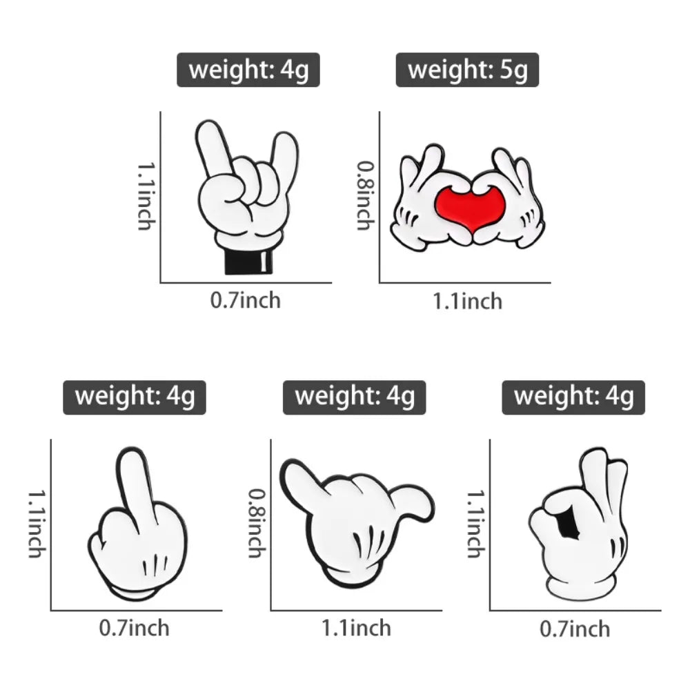 Cartoon Finger Gesture Love You Enamel Pins Creative Metal Decoration Brooch Lapel Badge Clothes Backpack Accessory for Friends Quick Pick Grocers