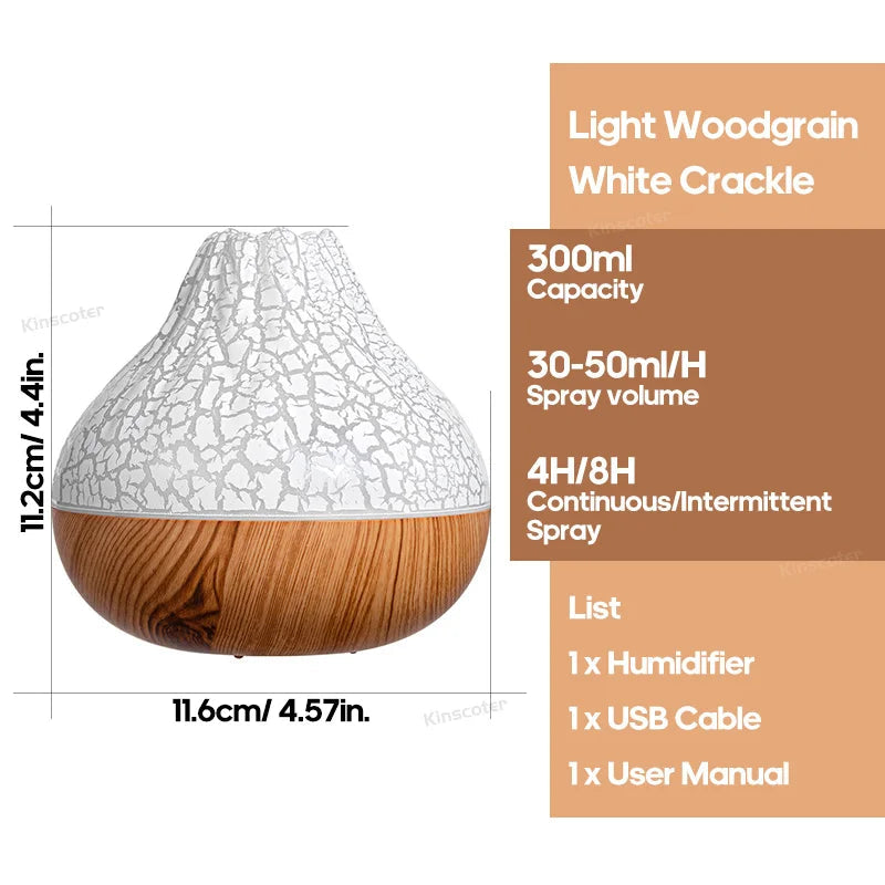 Volcano Air Humidifier 300ml Desktop USB Water Mist Diffuser Purifier Air Freshener Nebulizer with Colorful Ambient Night Light Quick Pick Grocers