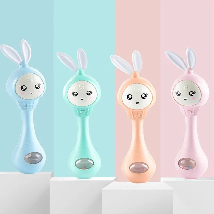 Music and Shine Rattle Toys Rabbit Intelligent Baby Rattles Smart Bunny Smarty Media Smart Shake Newborn Early Educational Toy Purest Peak