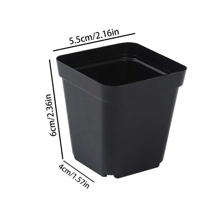 Seedling Pots 50Pcs Square Plant Seeding- Planting Cup Plastic Deep Nursery Tree Pot Flower Plant Container Pot Garden Grow Quick Pick Grocers