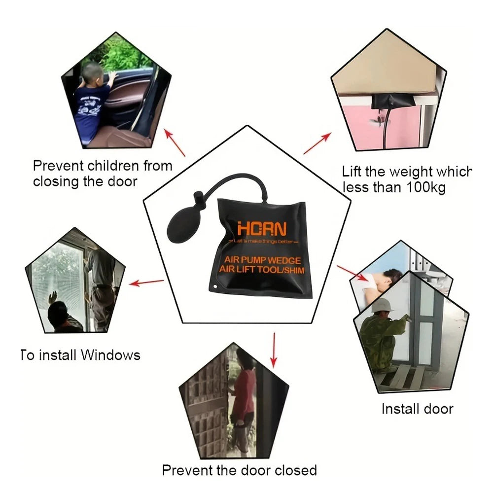 Air Pump Wedges Inflatable Airbag For Door Windows Car Powerful Installation Alignment Repair Tool Door Window Installation Quick Pick Grocers