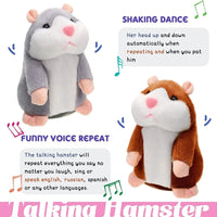 Learn To Imitate Talking Little Hamster Animal Plush Funny Toy Talking Nod Hamster Doll Soothing Crying Baby Toy Kids Gift Quick Pick Grocers