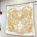 90Cm French Jungle Large Square Scarf Decorative Fashion Trend Flowers High Quality Twill Silk Travel Shawl Sunscreen Quick Pick Grocers