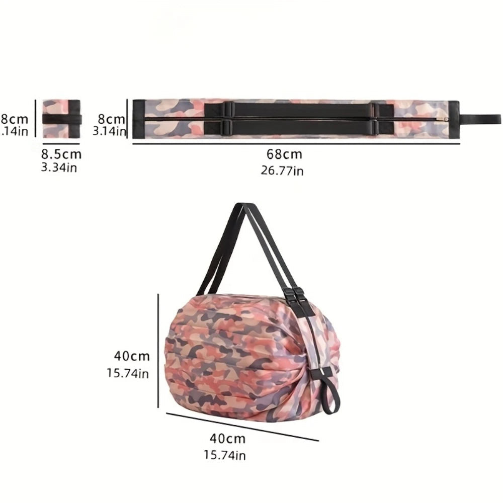 Folding Shopping Bag With Large Capacity And Portable Hand-held Spring Roll Bag For Japanese Accordion Supermarket Shopping Quick Pick Grocers