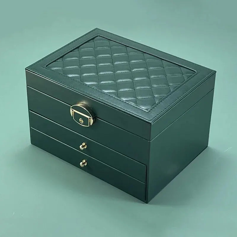 High-End Multi-Layer Drawer-Type Jewelry Box Household Large Capacity Earring Storage Organizer with Oxidation Finish Purest Peak
