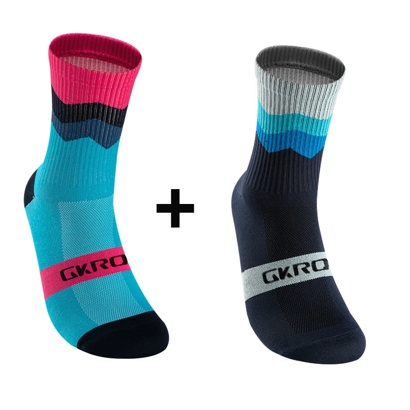 2pairs Professional Cycling Socks Breathable Road Bicycle Socks Men Women Outdoor Sports Racing e Compression Cycling For Women Quick Pick Grocers