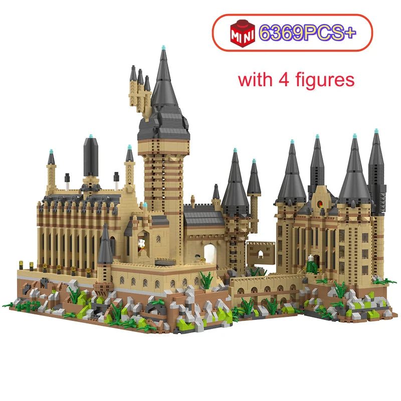 New Magic Castle Micro Building  Blocks Light Up Street View Architecture Creative MOC Model Kit  Kids Christmas Birthday Gifts Purest Peak Salt