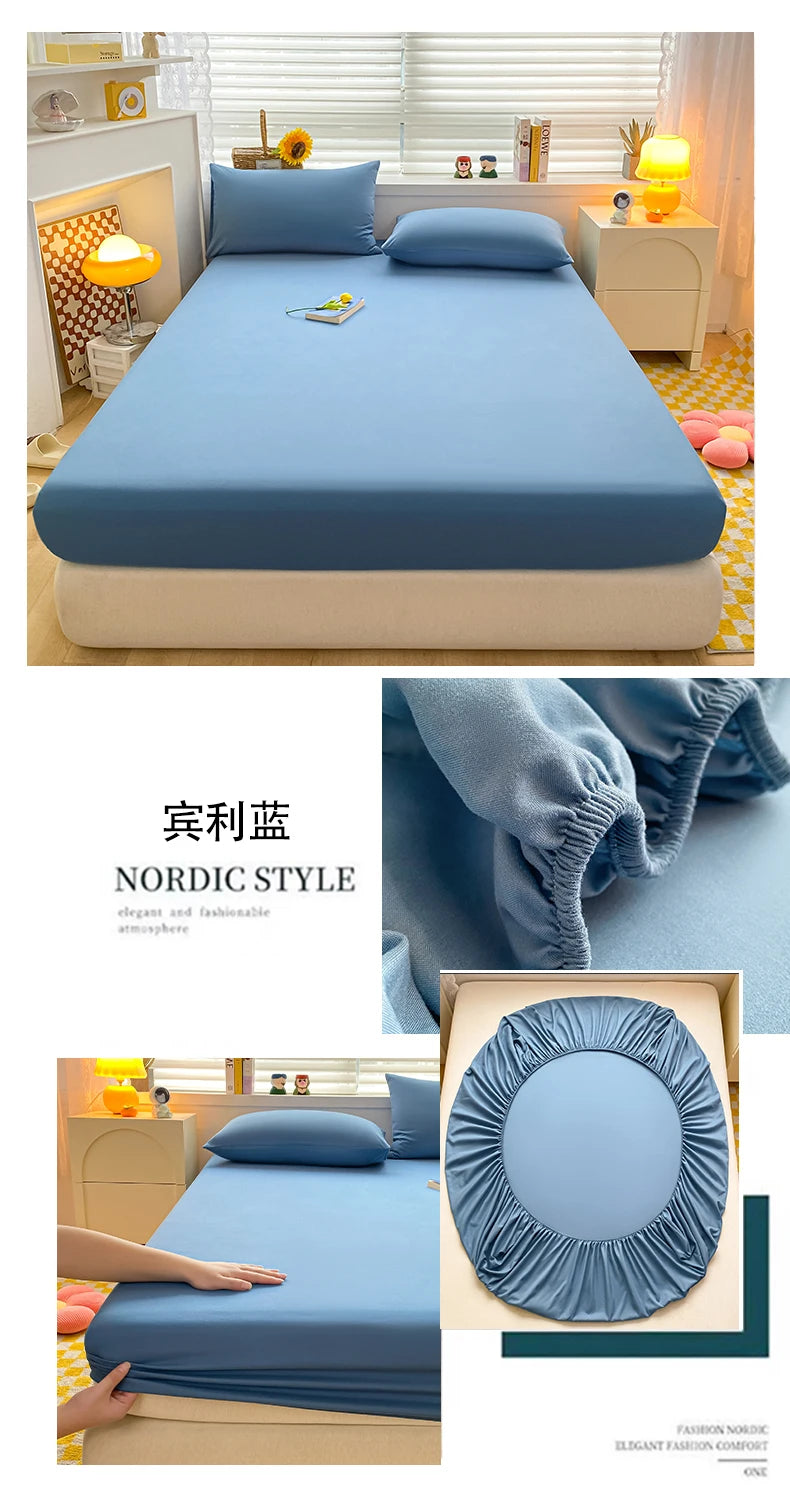Soft Cotton Fitted Bed Sheet with Elastic Mattress Cover Quick Pick Grocers
