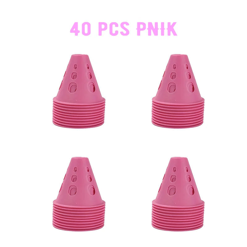 20/40/60 PCS Colorful Windproof Skate Marker Cones Roller Football Marking Cup Soccer Training Equipment Quick Pick Grocers