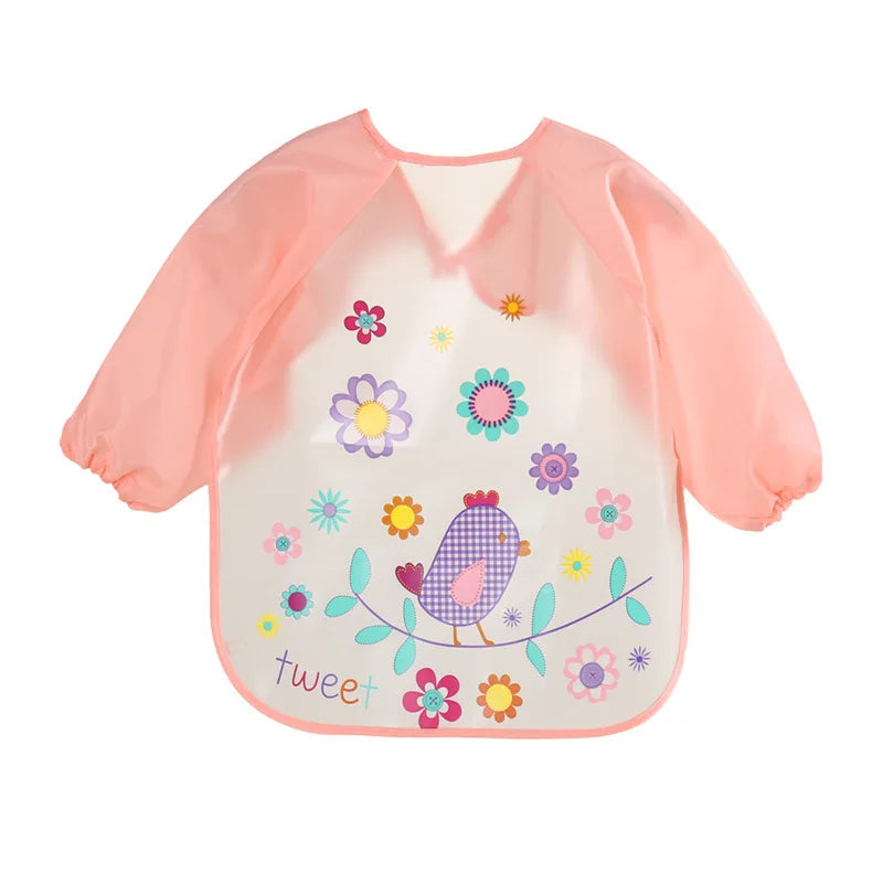 Waterproof EVA Full Sleeve Baby Bibs Children Apron Long Sleeve Feeding Smock Kids Eating Breastplate Infant Scarf Clothing Quick Pick Grocers