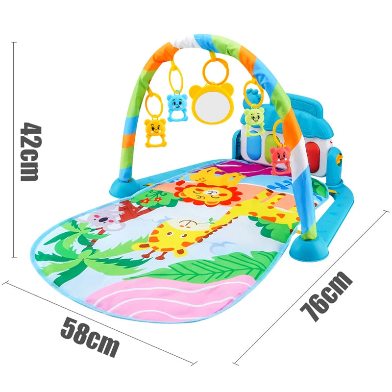 Baby Fitness Stand Music Play Gym Activity Toys Newborn Piano Crawling Blanket Pedal Game Pad Early Education 0-36 Months Gifts Purest Peak