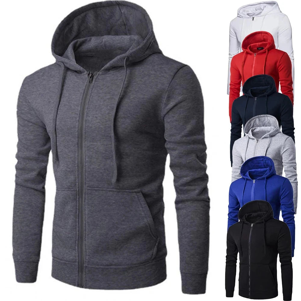 Autumn Men Sweatshirts Long Sleeve Jacket Hoodie Zipper Closure Jacket Male Hoodies Sweatshirt Slim Fit Male Clothing Econic Blanks