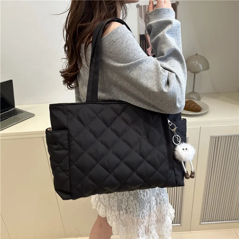 Rectangular Large Capacity Single Shoulder Bag for Commuting To Work Korean Style Women's Tote Bag Lightweight Casual Handbag Quick Pick Grocers
