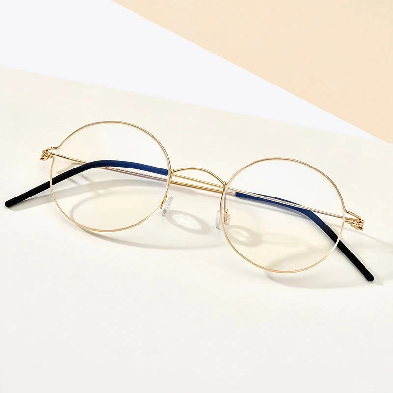 FONEX Screwless Eyeglasses Frame Men Women Round Morten Denmark Korean Glasses Frame Titanium Alloy Eyewear 98607 Econic Blanks