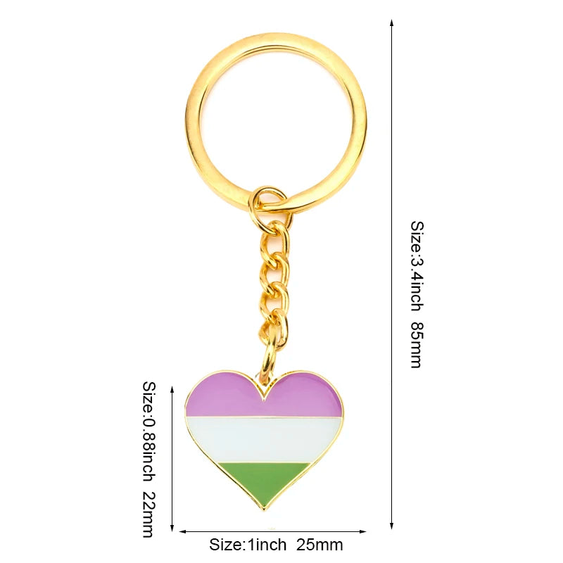 Progress Transgender Rainbow Pansexual pride Genderqueer pride Asexual Metal Key Ring Key Chain For Women Jewelry Quick Pick Grocers