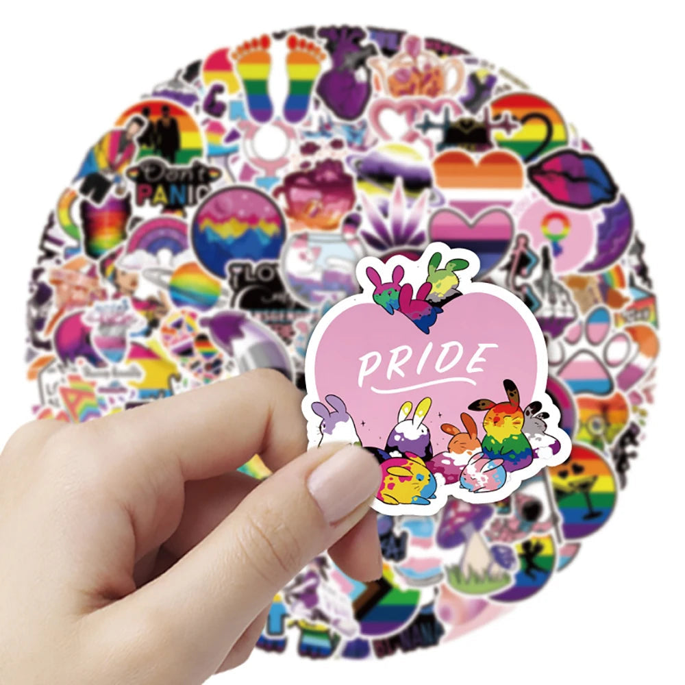 10/30/50/126PCS Nonbinary Pansexual Transgender Bisexual Asexual Pride LGBT Stickers DIY Bike Skateboard Fridge Funny Sticker Quick Pick Grocers