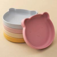 1PC Silicone Baby Dishes Suction Dining Plate Cartoon Bear Shape Baby Plates Eating Training Baby Food Storage Kids Tableware Purest Peak