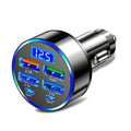 6-in-1 Fast Charging Car Adapter 3.1A Dual Type-C Digital Display Smartphones Tablets Power Banks Black Portable Charger Quick Pick Grocers