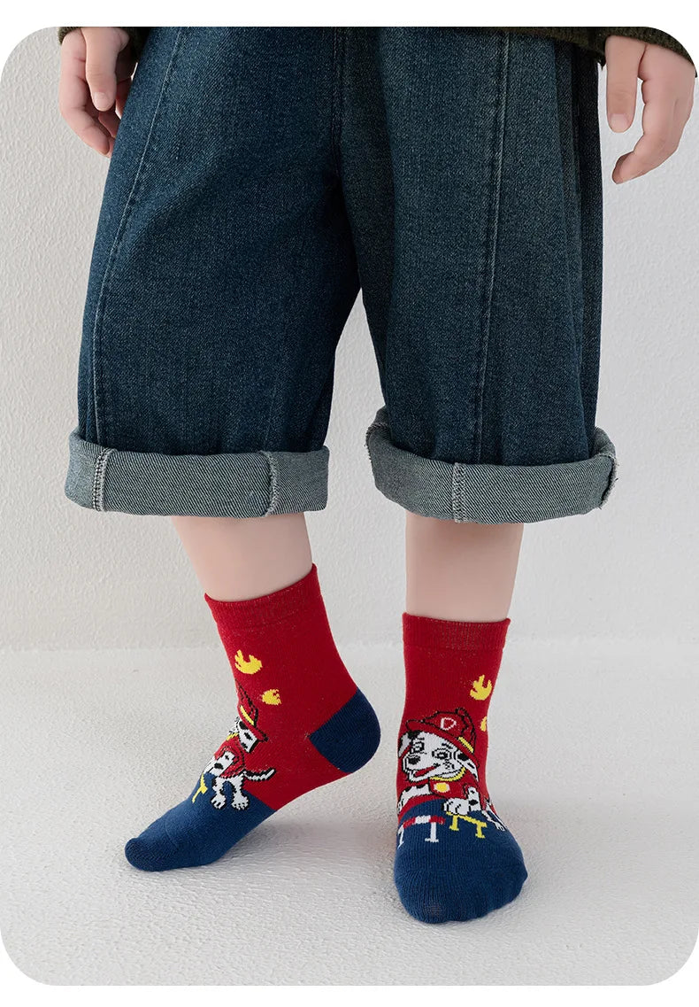 5 Pairs Paw Patrol Kids Socks Cotton Boys Cute Cartoon Socks for Children Baby Casual Socks Spring and Summer Boys Socks Quick Pick Grocers