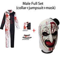 Men Halloween Costumes Art The Clown Cosplay Costume Movie Terrifierr 2 Bloody Jumpsuit Male Jumpsuit Horror Outfits Quick Pick Grocers