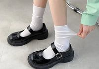 INS Women Girls Summer Thin Long Socks Ice Velvet Soft Breathable Pile of Socks Solid Black White Beige Harajuku High Tube Socks Quick Pick Grocers