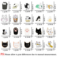 20 Styles Cute Cats collection Enamel Pins Dried Fish Bag Brooch Cartoon Animal Badges Denim Lapel Jewelry Gift for Kids Friends Quick Pick Grocers