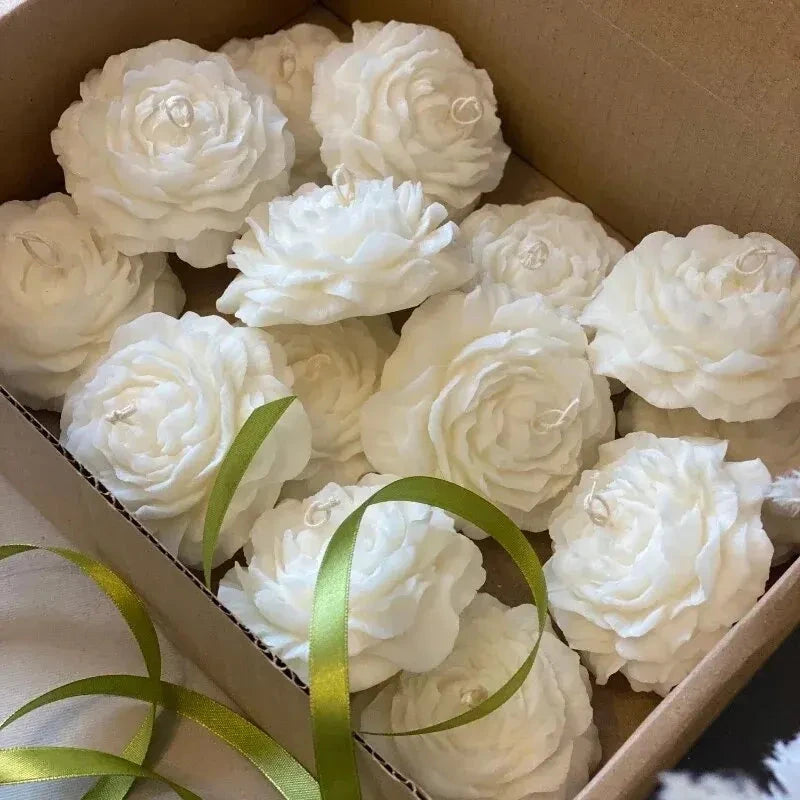 3D Peony Candle Silicone Mold DIY Relief Flower Soap Resin Plaster Mould Home Decor Chocolate Cake Ice Baking Making Tool Gifts Econic Blanks