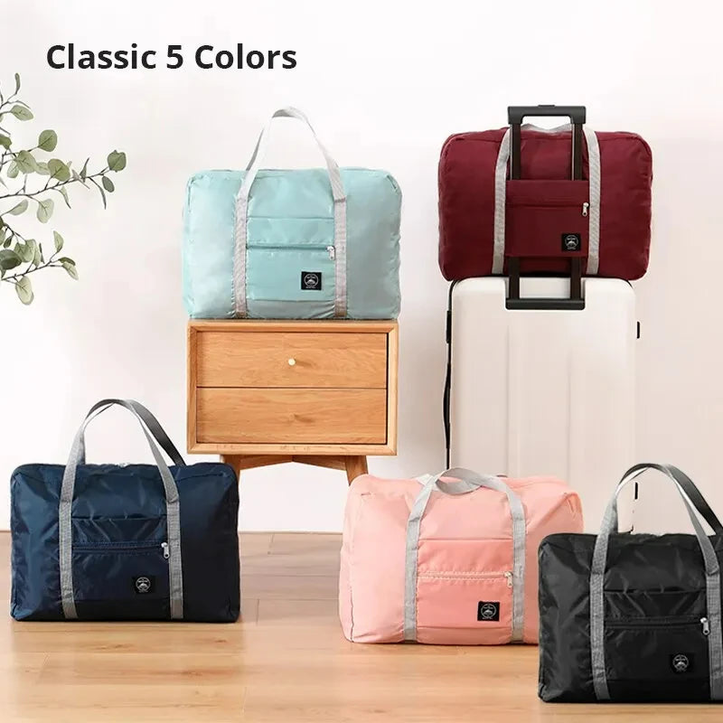 2 Pack Foldable Travel Duffel Bag for Airlines Carry on Bag Weekender Overnight Hospital Tote Bag Gym Duffel Bag Women Men Quick Pick Grocers