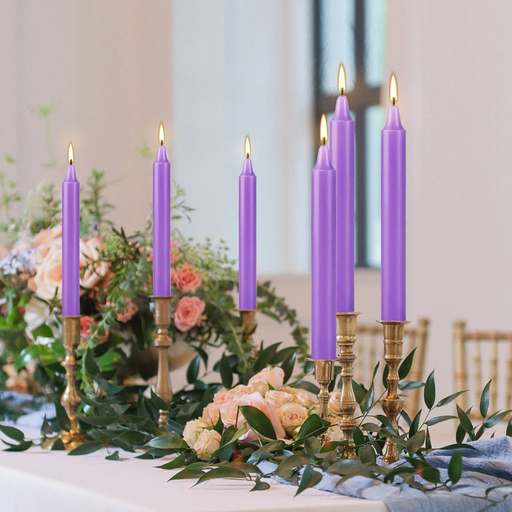 20 Pieces of Purple 4Inch Waxs, Drip-Free, Smoke-Free, Fragrance-Free, Home Dinner Candles, Hand-Pulled, High-Quality, Suitable for Church, Family, Wedding, Party, Seasonal Celebrations, Emergency Situations and Home Decorati Econic Blanks