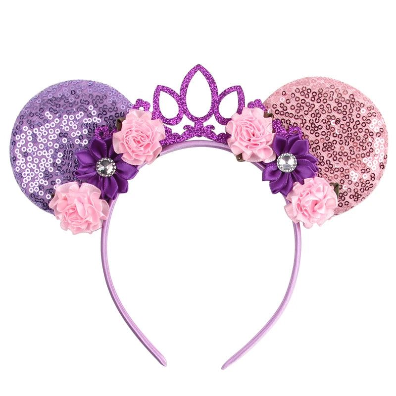 New Christmas Halloween Mouse Ears Headband Cartoon Sequin Bows Headband Birthday Party Princess Cosplay Costume For Women Adult Quick Pick Grocers