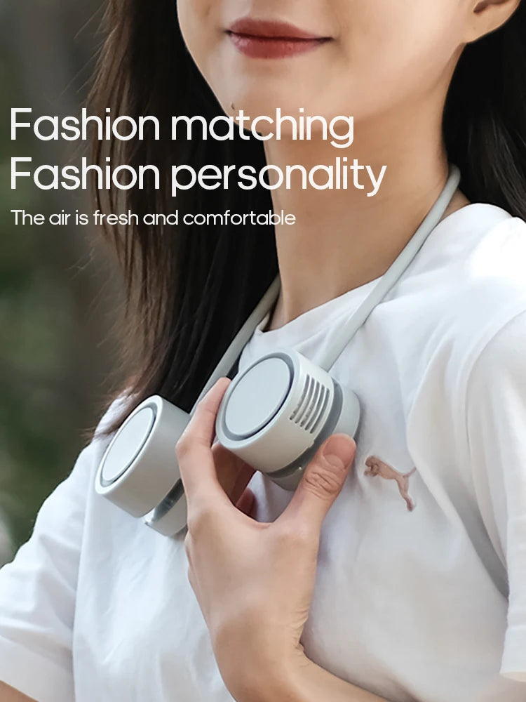 New Hanging Neck Fan Portable Cooling Fan Air Cooler USB Leafless Bladeless Neckband Mini Rechargeable Electric Fans Quick Pick Grocers