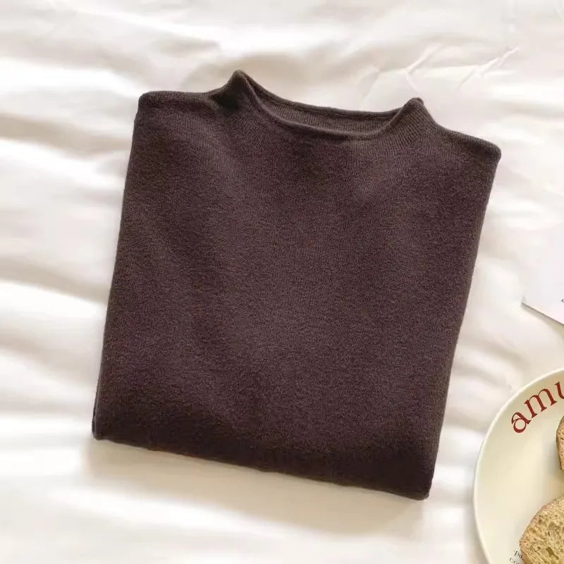Women's Casual Vintage Knitted Long Sleeve Pullovers 2026 Autumn Winter Fashion Turtleneck Ladies Solid Sweater Woman clothing Quick Pick Grocers