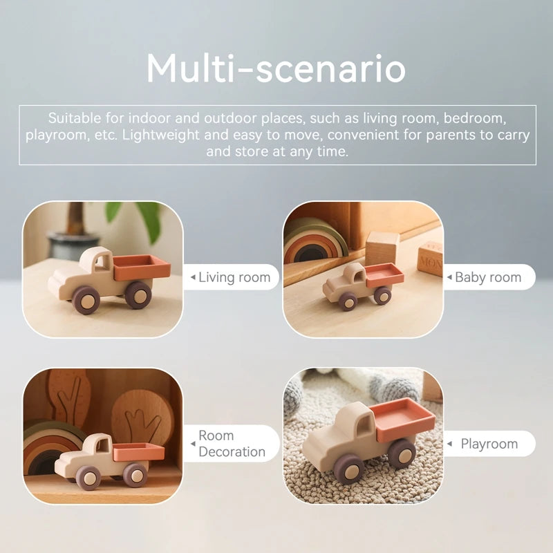 Baby Silicone Car Toys Montessori Baby Things Silicone Baby Teether Toy Car  0 12 Months Newborn Educational Toy Silicone Blocks Purest Peak