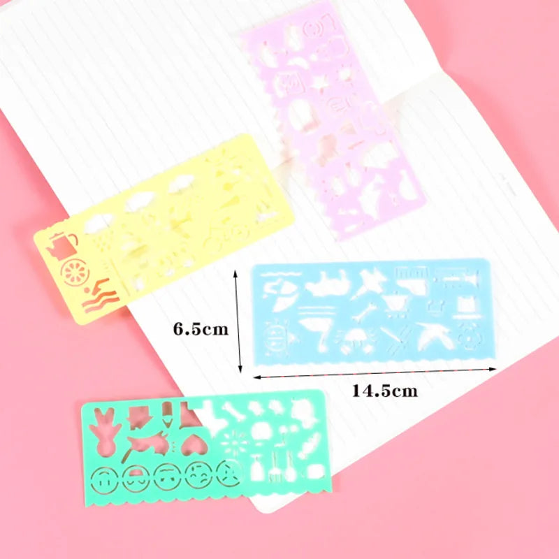 4PCS Kids Drawing Toys Painting Template Board Plastic Ruler Art Craft Juguetes Learning Draw Educational Toys For Children Gift Econic Blanks