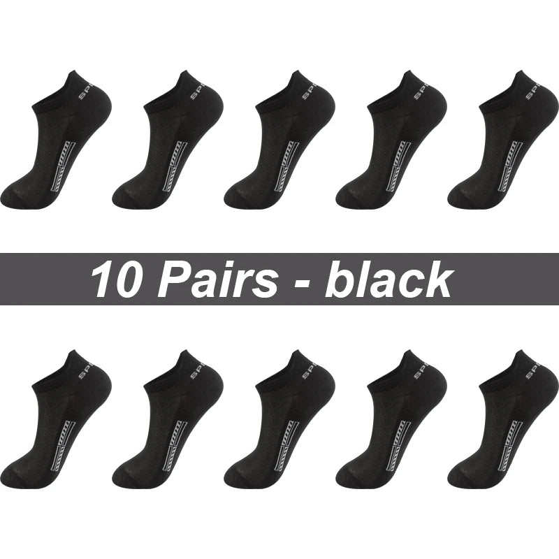 High Quality 10Pairs Men Socks Combed cotton 100% Summer Sports Sock Plus Size EUR38-48 Quick Pick Grocers