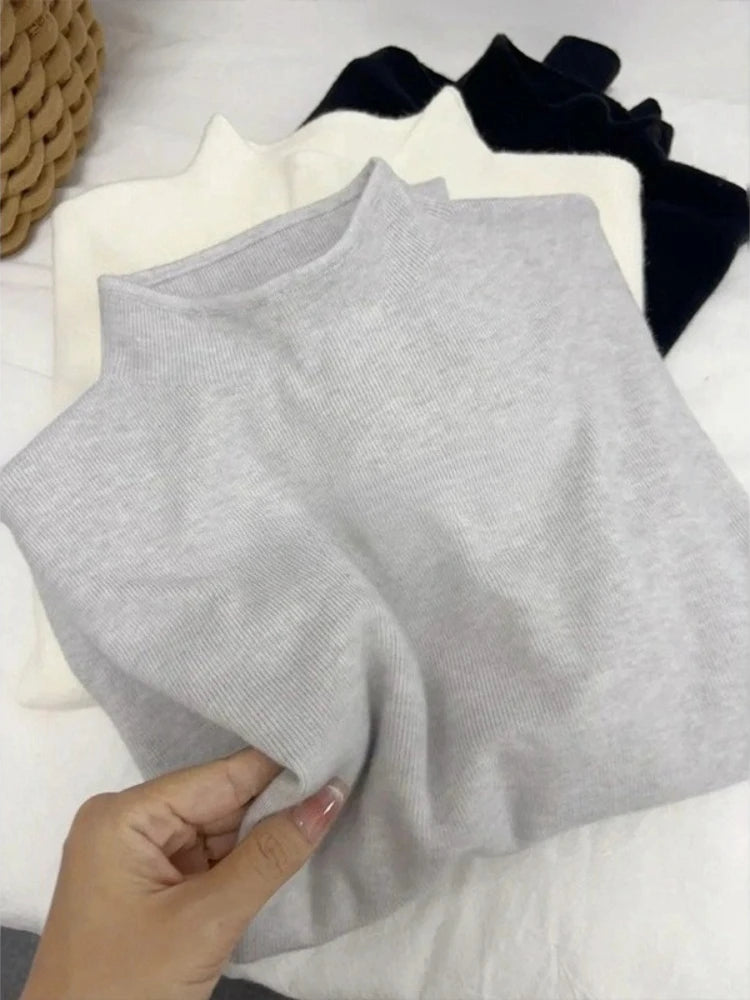 Women's Casual Vintage Knitted Long Sleeve Pullovers 2026 Autumn Winter Fashion Turtleneck Ladies Solid Sweater Woman clothing Quick Pick Grocers