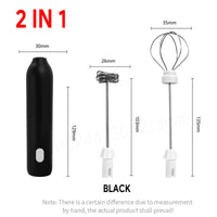 HOT  Electric Milk Frother + Egg Beater Wireless Type-C Charging 3 Speeds Mini Handheld Foam Maker Coffee Whisk Cooking Tools Quick Pick Grocers
