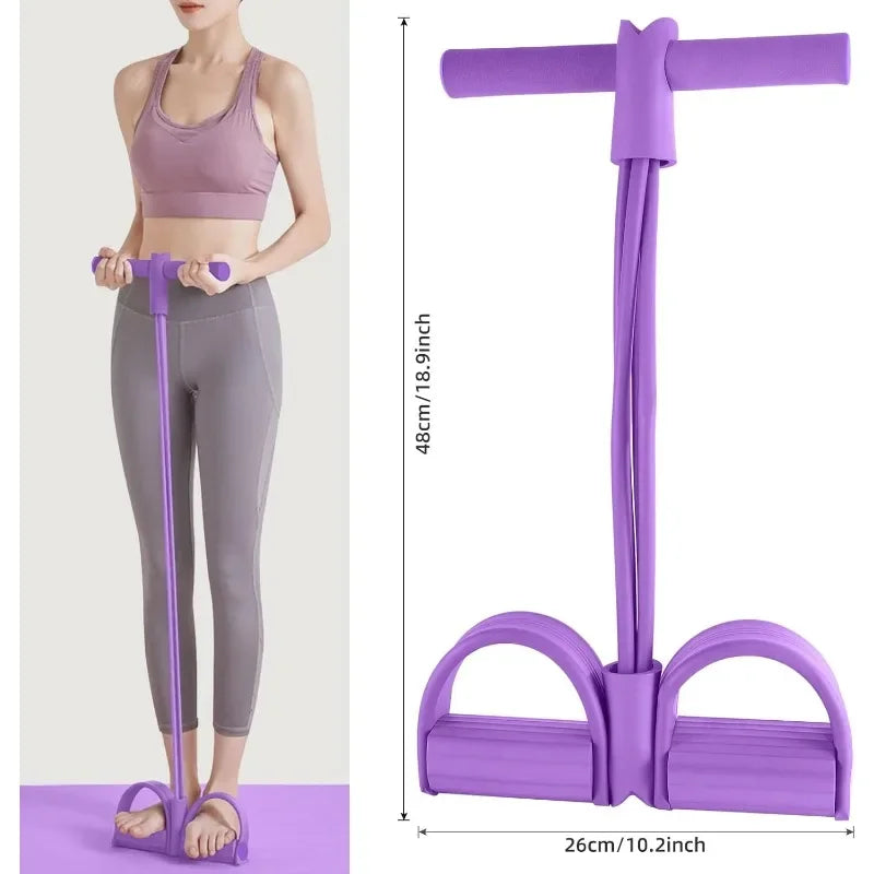 4-Level Resistance Band Tensioner with Non-Slip Handles - Home Fitness Equipment for Abdominal Muscle Training Yoga Abdominal Quick Pick Grocers