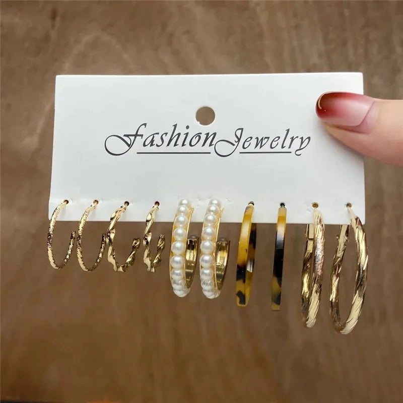 Modyle Gold Color Dangle Earrings Set Butterfly Acrylic Hollow Drop Earrings for Women Heart Hoop Earring Fashion Jewelry Gifts Econic Blanks