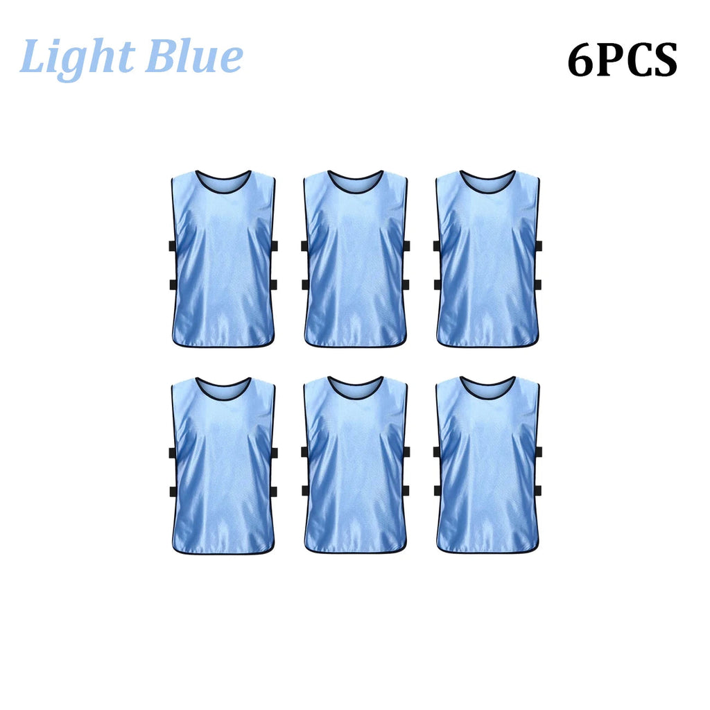 6PCS Soccer Pinnies Quick Drying Football Team Jerseys Sports Soccer Team Training Practice Youth Adult Basketball Sports Vest Quick Pick Grocers