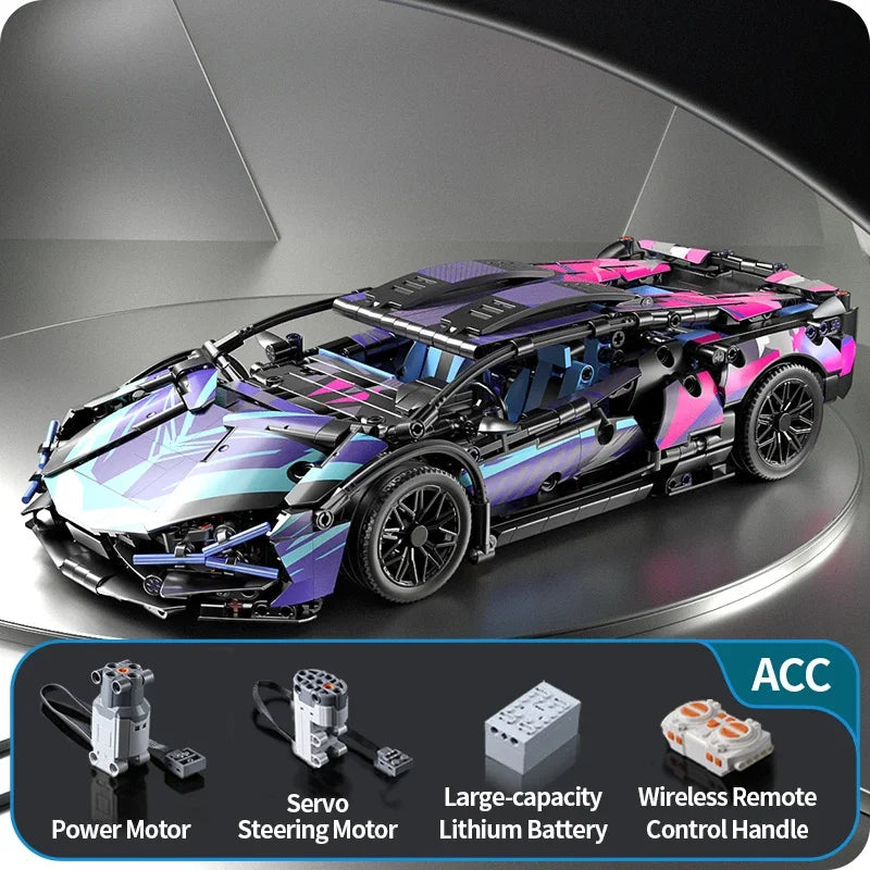 Technical Racing Sport Car 1280PCS Model Building Blocks City Mechanical Speed Vehicle Supercar Brick Puzzle Toys Kid Adult Gift Purest Peak Salt