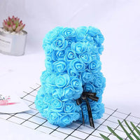 25cm Artificial Teddy Rose Flower Bear with Box Romantic Valentines Day Gift Girlfriend Women Anniversary Wedding Party Supplies Quick Pick Grocers