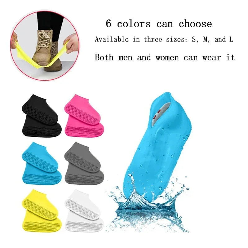 1 Pair Rubber Rain Boot Overshoes For Outdoor Use, Silicone Waterproof Shoe Covers, Rainy Day Shoe Cover, Reusable Non-Slip Rain Econic Blanks