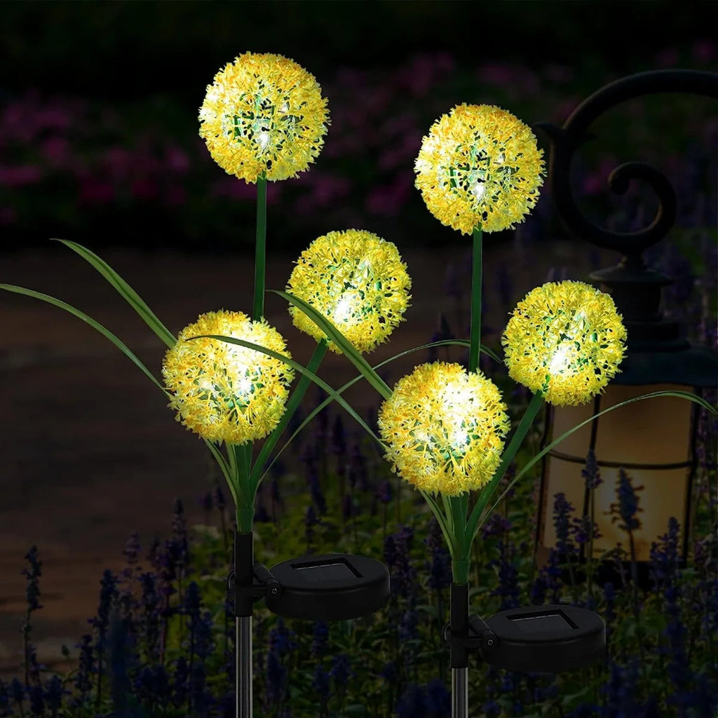 1PC/2PC 1 head/3 head solar LED dandelion outdoor ground mounted light,suitable for courtyard,garden,and landscape decoration Quick Pick Grocers