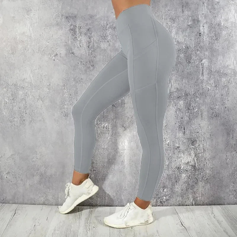 Yoga Fitness Women Leggings High Waist Tights with Pocket Gym Workout Running Stretchy Sexy Butt Liftting Casual Skinny Pants Quick Pick Grocers