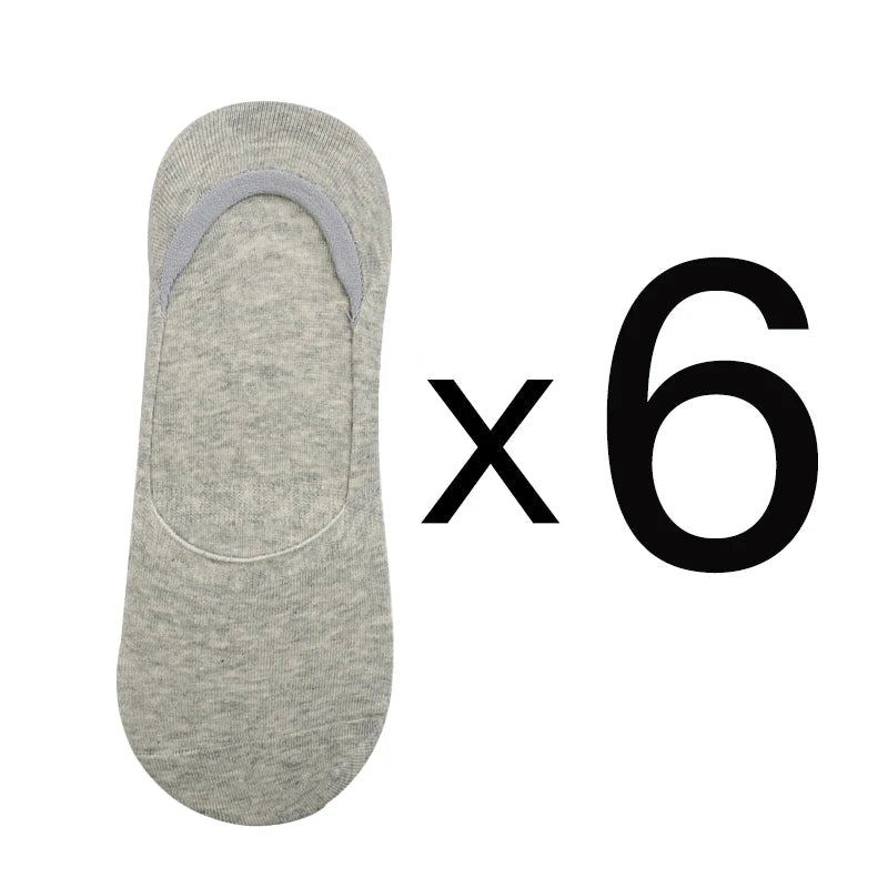 6 Pairs/Lot Men's Bamboo Breathable Invisible Socks Low Cut Casual Cotton Boat Non-Slip No Show High Quality Sock Quick Pick Grocers