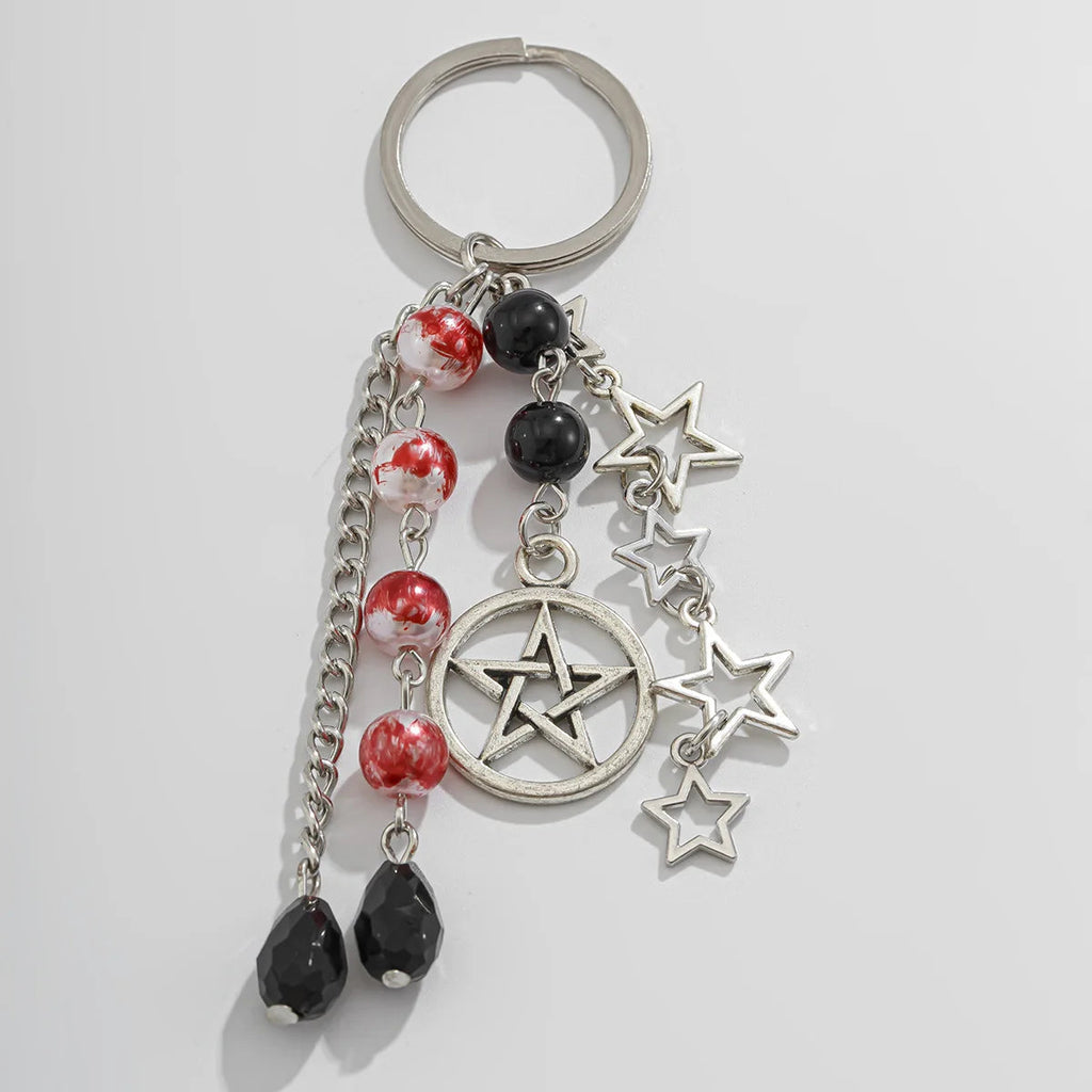 Y2K Fashion Flower Star Love Bow Strawberry Pendant Acrylic Keychain Student Women's Bag Backpack Pants Chain Accessories Econic Blanks