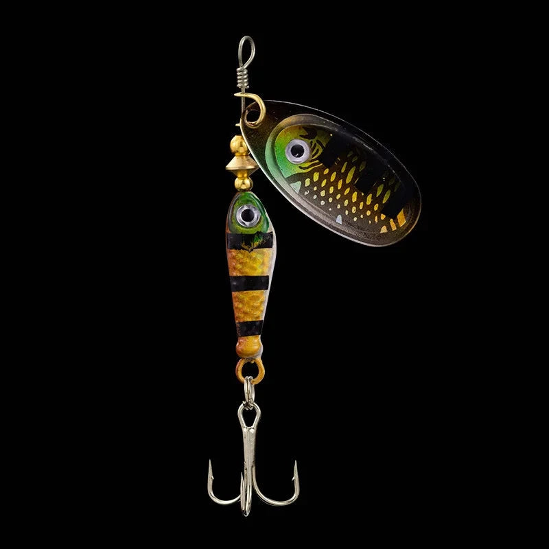 Rotating Metal Spinner Fishing Lures 9.1g 7cm Rotating Sequin Artificial Hard Baits Crap Bass Pike Treble Hook Fishing Tackle Econic Blanks