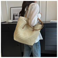 Hand-woven Women's Shoulder Handbag Bohemian 2025 Summer Fashion Straw Beach Tote Bag Travel Shopper Weaving Shopping Bags Quick Pick Grocers