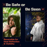 Emergency Waterproof Raincoat Aluminum Film Disposable Poncho Warm Thermal Rainwear Blankets Survival Tools Camping Equipment Quick Pick Grocers
